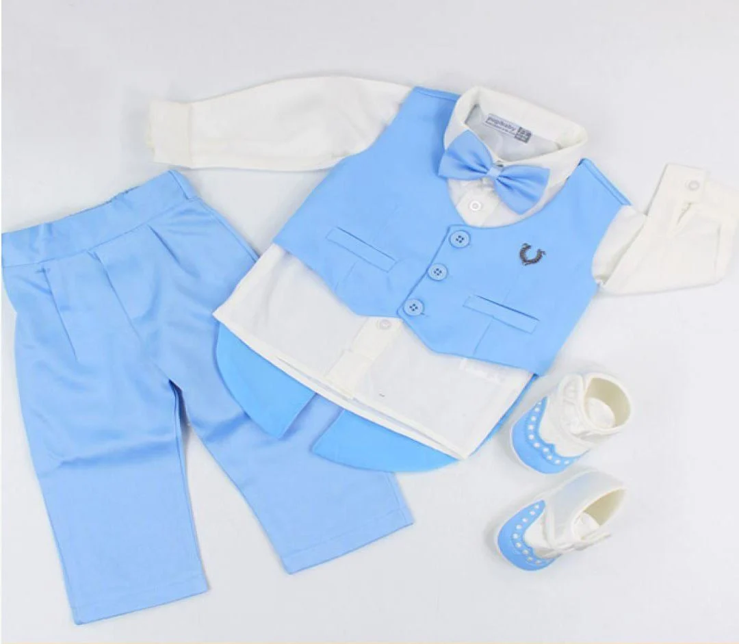 Erkek Bebek Mevlüt Kıyafeti Bebe Mavi 3-6